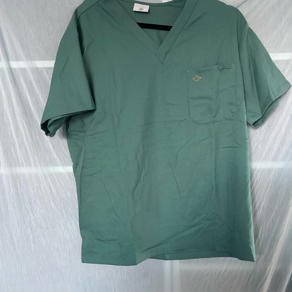 Green V-Neck Women's Top